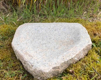 Baño para pájaros Baño para pájaros Piedra de granito Decoración de jardín Piedra natural Cuenca de agua Jardín Comedero de piedra Decoración Comedero de agua Baño para insectos