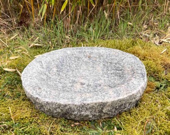 Baño para pájaros, granito, baño para pájaros, piedra, decoración de jardín, lavabo de piedra natural, bebedero de piedra para jardín, decoración, bebedero para insectos