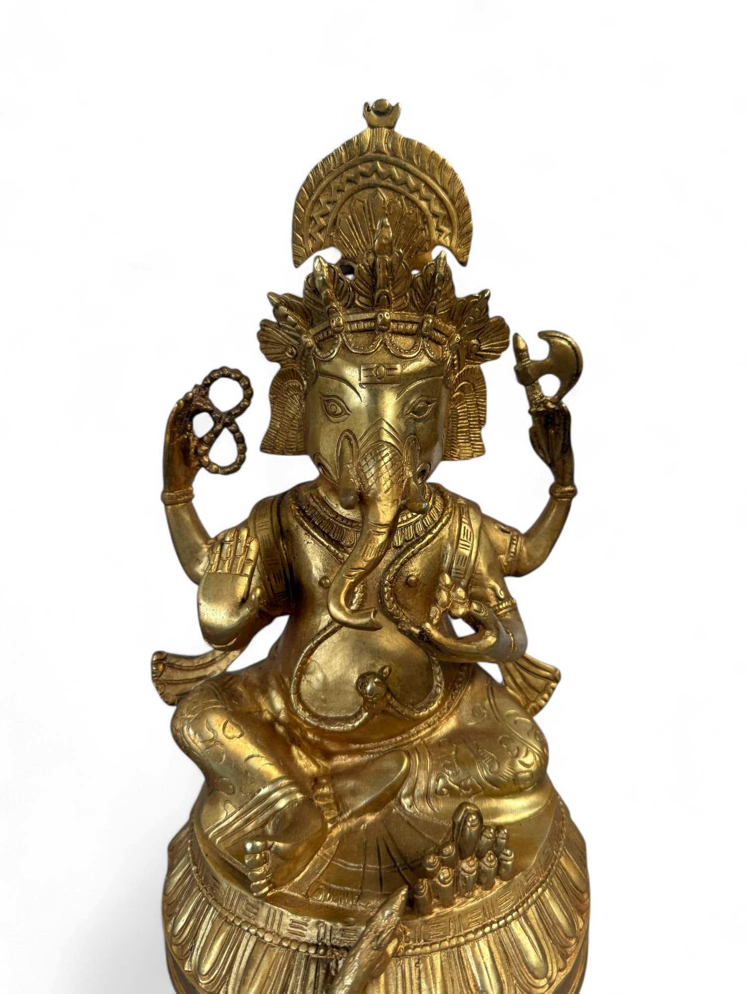 ガネーシャのブロンズ像 – ヒンドゥー教の象神、知恵と繁栄の神、精神