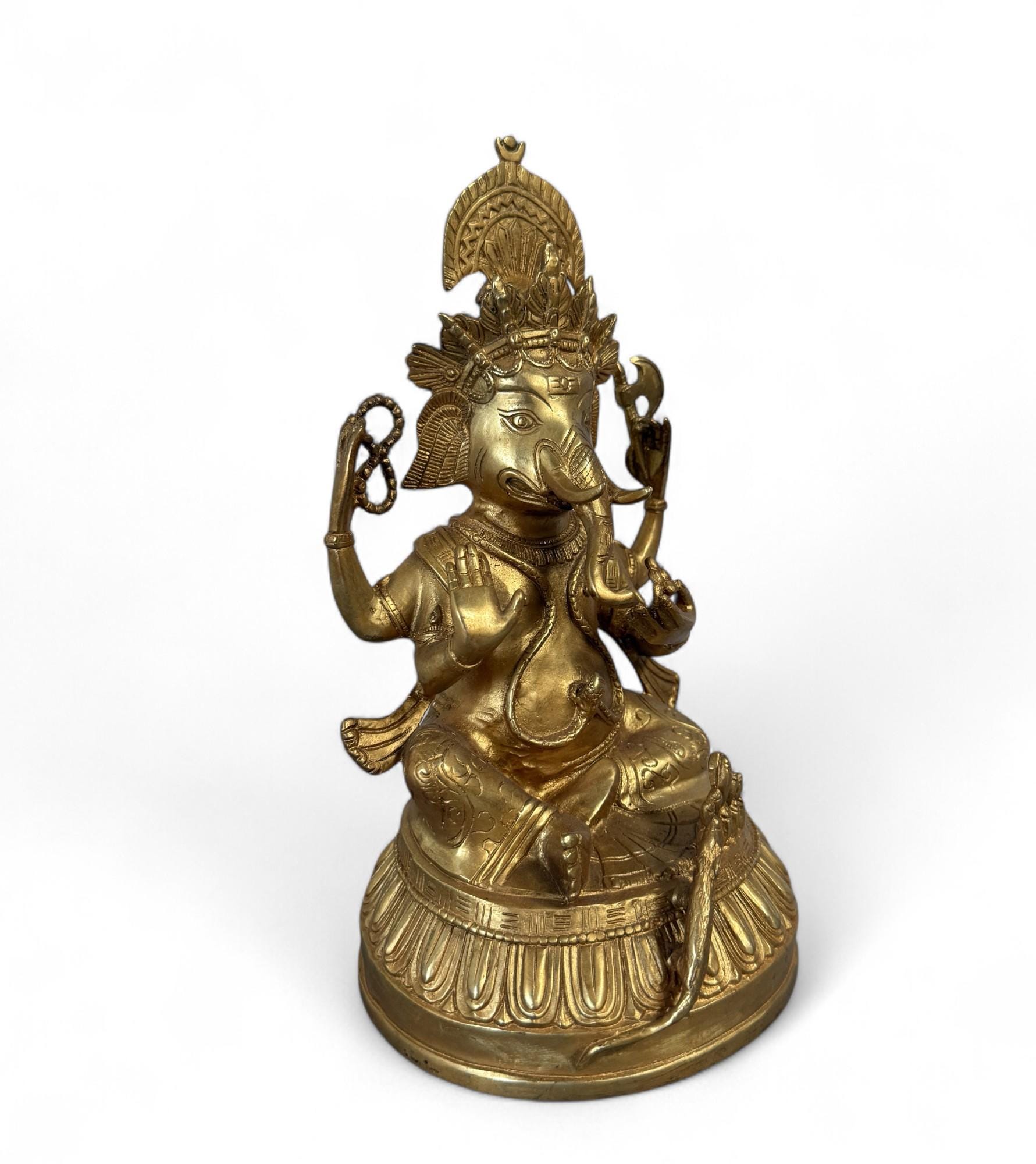 ガネーシャのブロンズ像 – ヒンドゥー教の象神、知恵と繁栄の神、精神