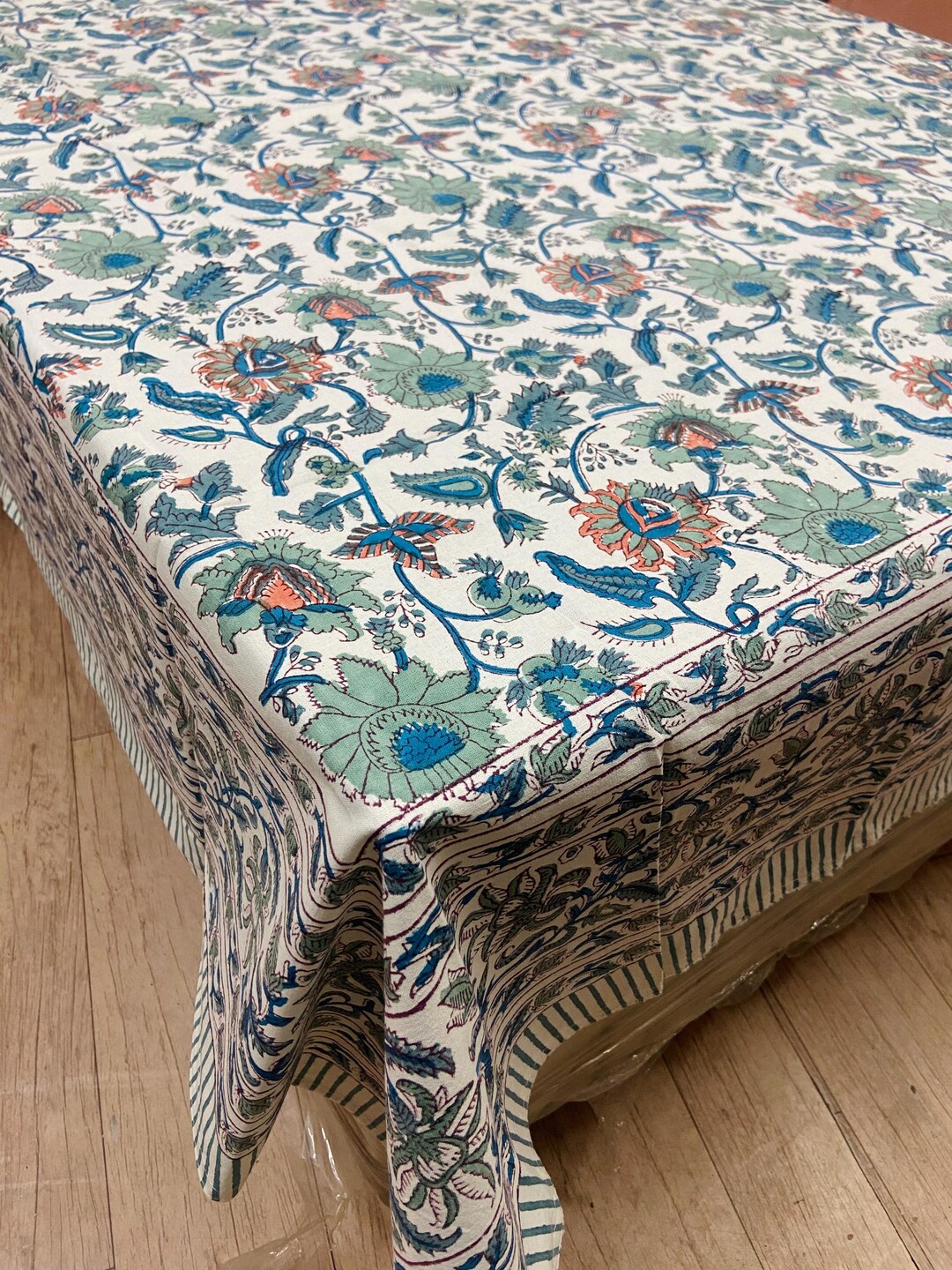 Hand Block Printed Cotton Table Cover | Kalamkari Crafts, 60x60 - Etsy