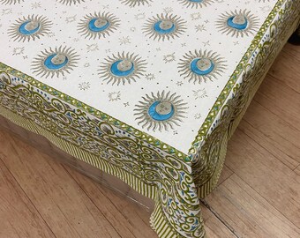 Sun Block Print Tablecloth | 4-Seat Cotton Table Cover
