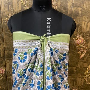 Block gedruckter Baumwollsarong, Strandschal, Pareo-Verpackung, Sommer-Vertuschung, weiche und atmungsaktive Sarongs, Baumwollschal, Geschenk für Sie, Strandsarong