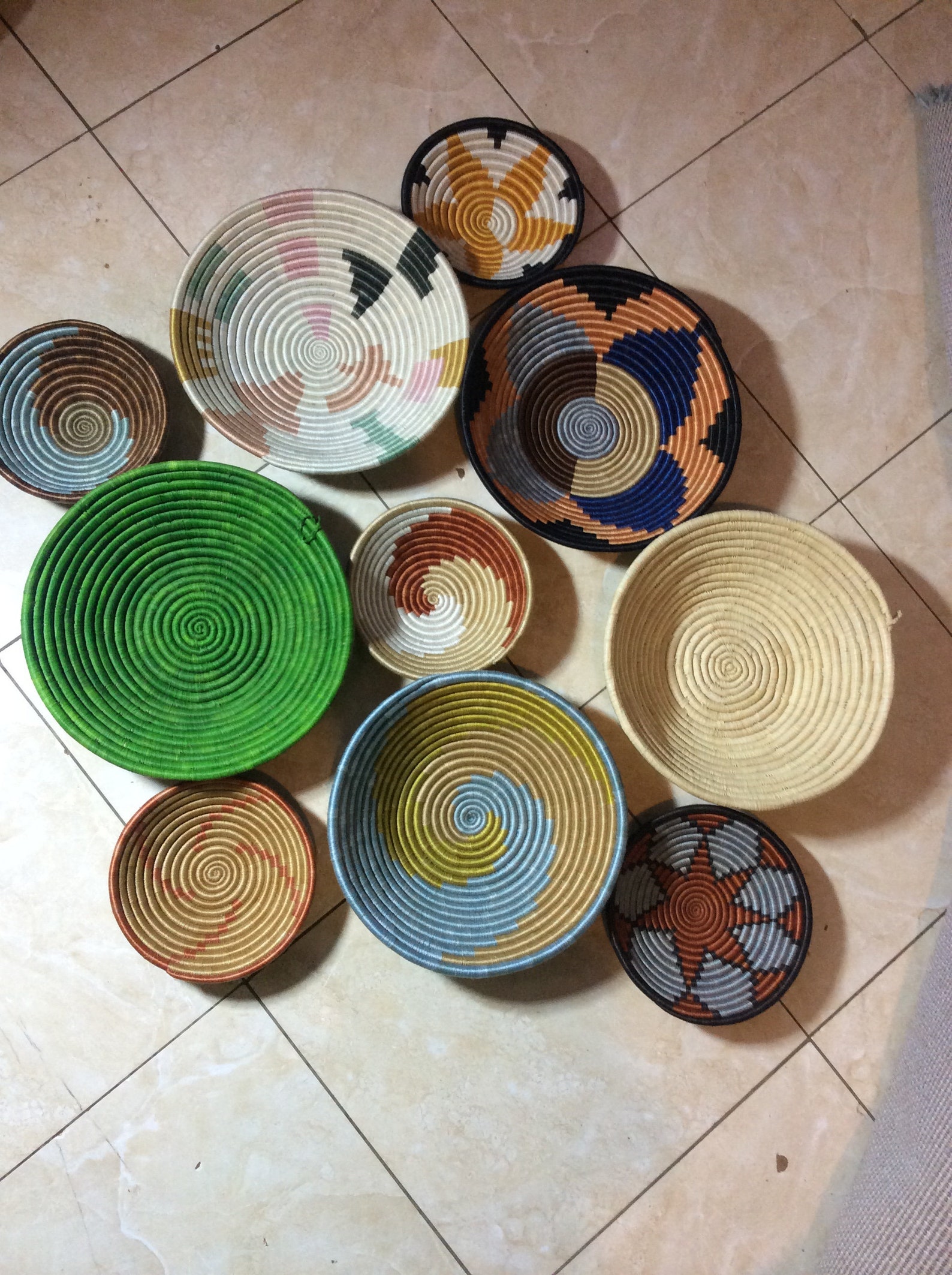 10 Rwanda baskets 10 Assorted Rwanda basket10 colorful Etsy