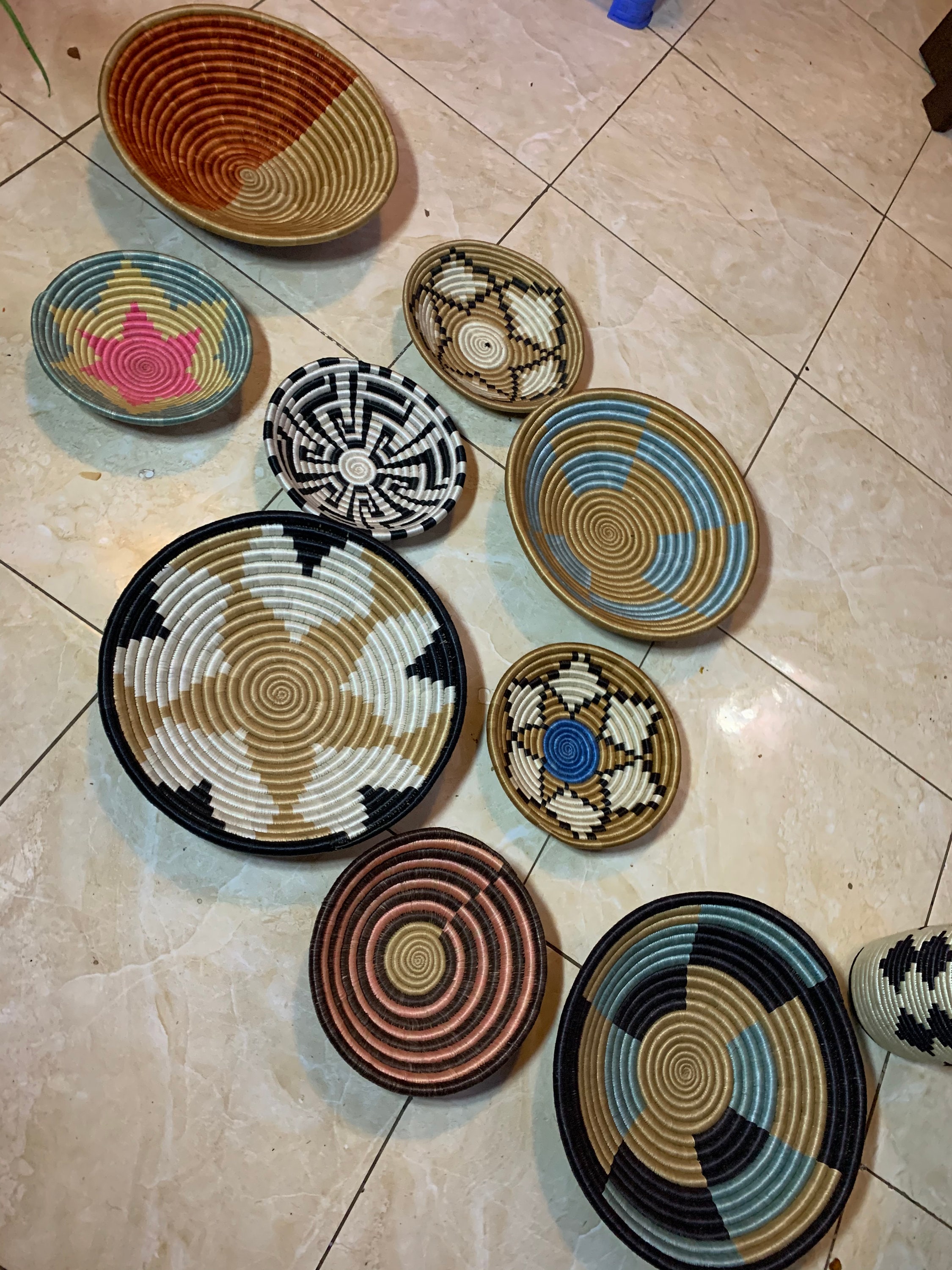 A set of 9 assorted Rwanda baskets9 Rwanda baskets 9 wall Etsy