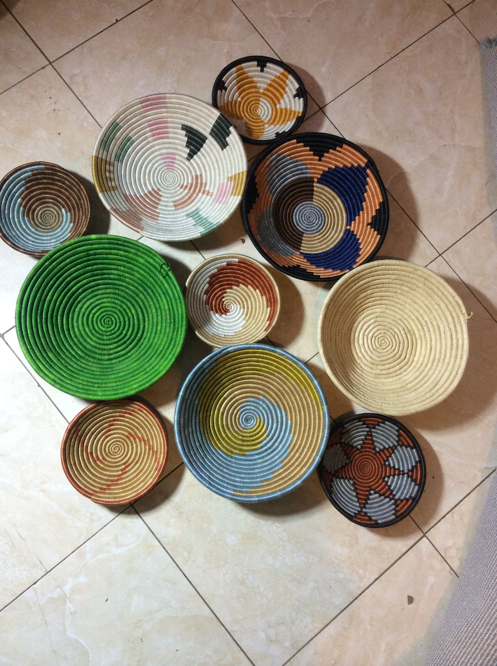 10 Rwanda baskets 10 Assorted Rwanda basket10 colorful Etsy