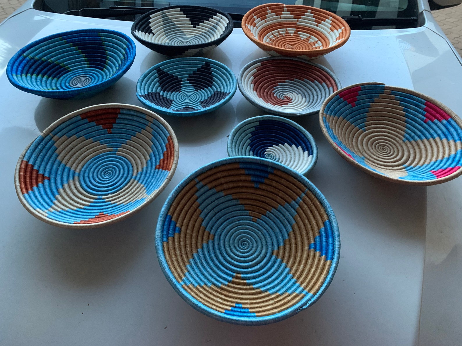 9 Blauer Schatten Ruanda Baskets Gruppierung. Ein Satz von 9 | Etsy