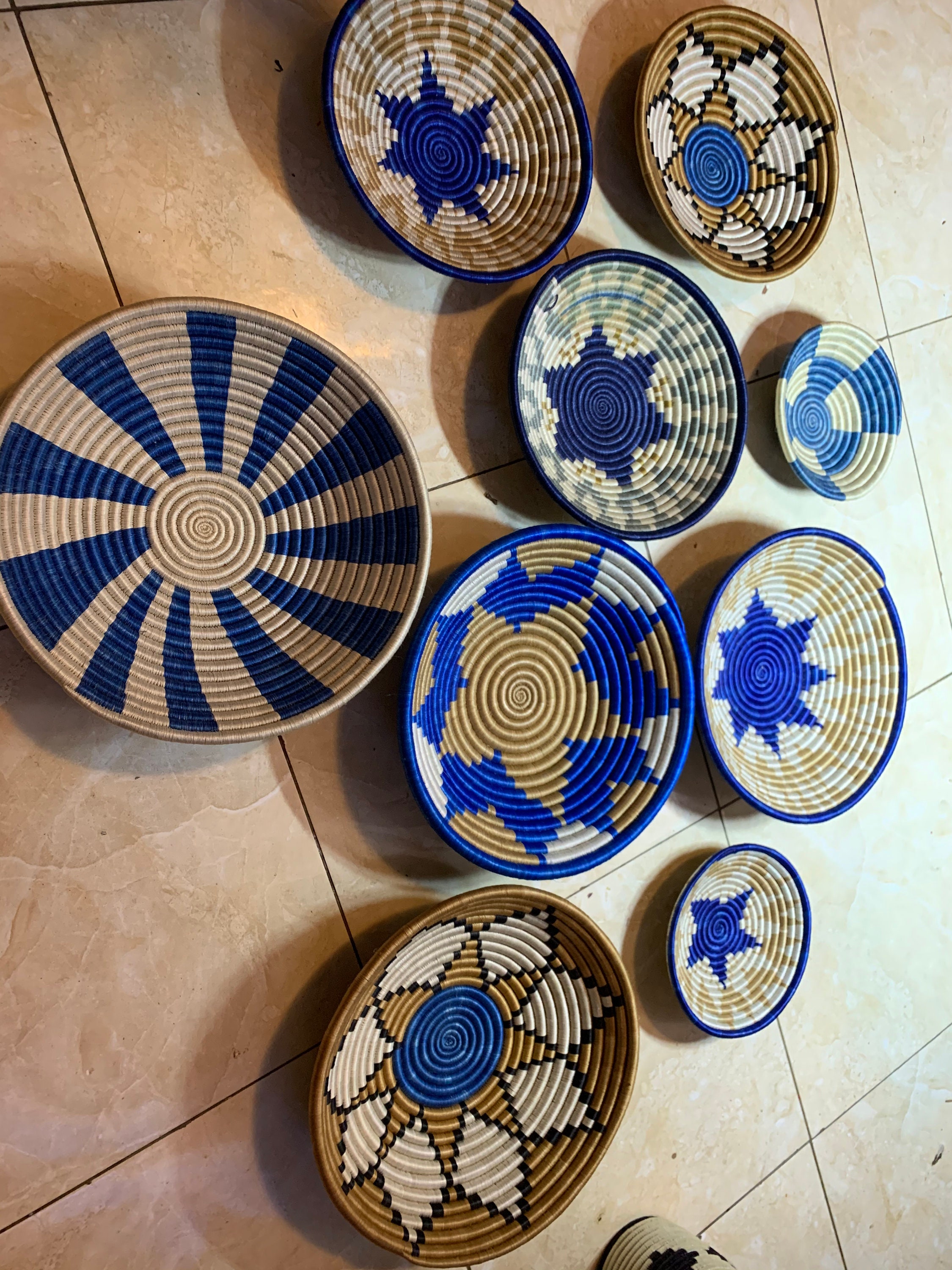 A set of 9 assorted Rwanda baskets9 Rwanda baskets 9 wall Etsy