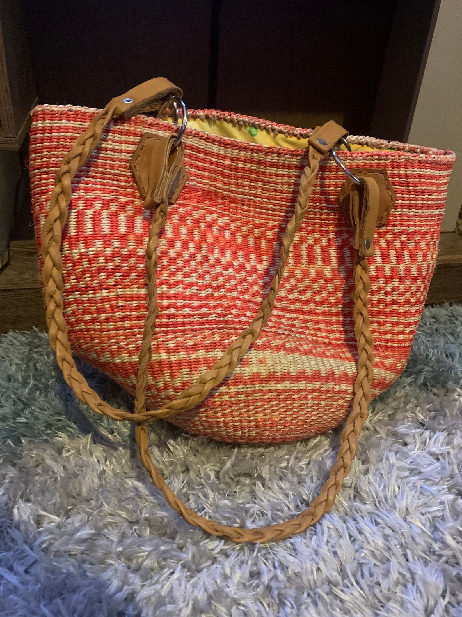 Beach bag Kiondo Kiondo in leather handles kiondo handbag | Etsy
