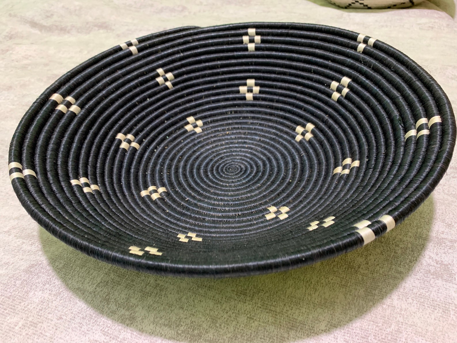 16 wide Rwanda basket Black and white Rwanda basket African Etsy