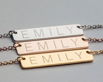 Personalized Bar Necklace  - Name Necklace - Bridesmaid Personalized Jewelry - NB3670