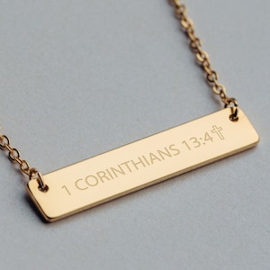 Christian Necklace - Personalized Necklace  - Bar Name Necklace - NB3670