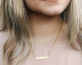 Personalized Necklace - Engraved Bar Necklace - Valentine s Gift - Name Necklace - Coordinates - Best Friend Necklace - NB3670