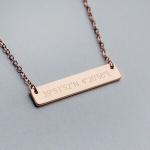 Personalized Coordinate Necklace Bar Name Necklace NB3670 image 2