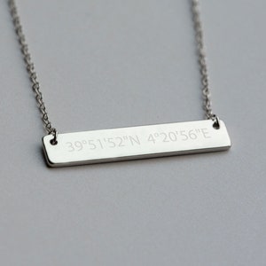 Personalized Coordinate Necklace Bar Name Necklace NB3670 image 3