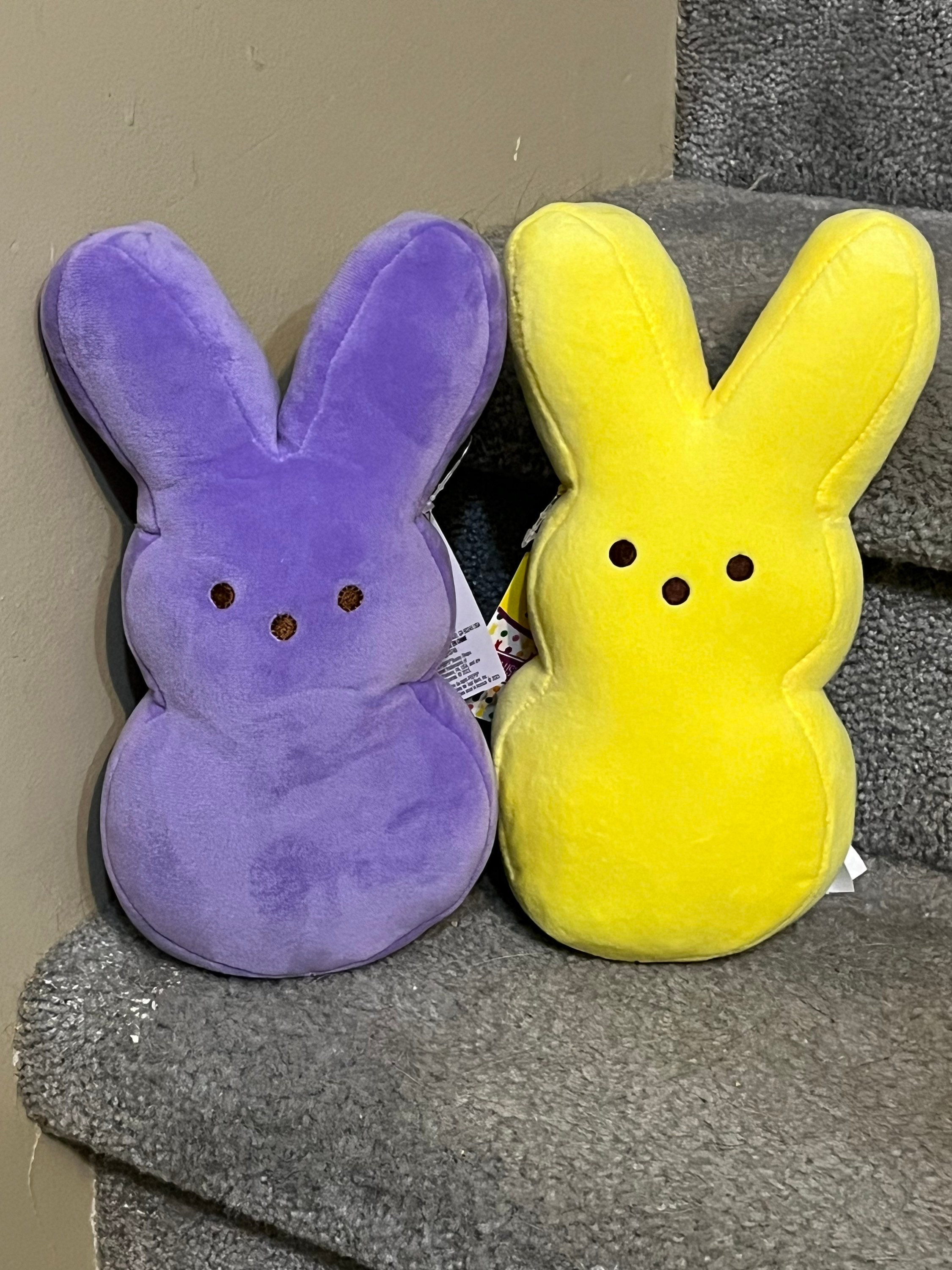  Peeps for Pets 4 Pattern Plush Bunny Squeaker Toy in Assorted  Colors, Small Peeps Bunny Plush for Dog Easter Baskets with Squeaker in