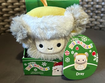 Personalized Plush - 4.5” Dray the Yeti  Squishmallow Ornament - Christmas Collection