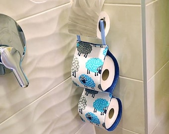 2-roll Toilet Paper Holder sewing pattern + tutorial, Fabric Toilet Roll Holder Pattern, DIY Bathroom Organizer,  VIDEO + PDF