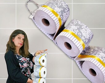 3-Roll Toilet Paper Holder Sewing Pattern, Bathroom Organizer (Video Tutorial PDF)