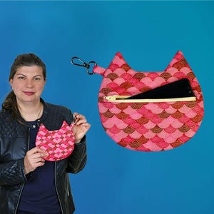 Cat Zipper Pouch sewing pattern and tutorial, Cat pouch pattern, Easy DIY Gift to Sew, Zipper Pouch Pattern | VIDEO + PDF | Instant Download