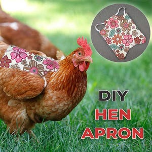 Chicken saddle sewing pattern and tutorial, Hen apron sewing pattern with Optional WING Protector | VIDEO + PDF | Instant Download