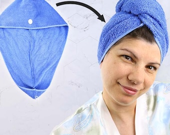 Hair towel wrap sewing pattern and tutorial, Towel Turban Wrap pattern, Long Hair towel wrap, Towel head wrap for long hair | VIDEO + PDF