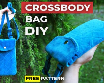 Mini Crossbody Bag Sewing Pattern, Easy Bag Sewing Pattern, Small Cell Phone Pouch, cell phone bag pattern | VIDEO + PDF | Instant Download