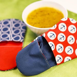 Naaipatroon mini-ovenwanten + tutorial, patroon mini-ovenwant, keuken naaipatroon, eenvoudig cadeaus te naaien, VIDEO + pdf | Direct downloaden