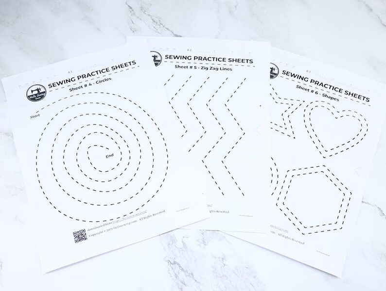 Printable Sewing Practique Sheets, Beginner Sewing Practice Pages ...