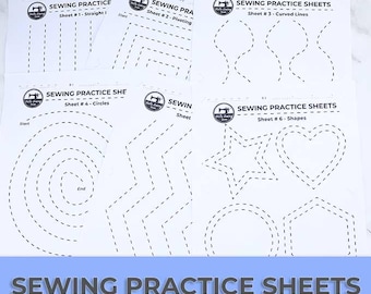 Printable Sewing Practique Sheets, Beginner Sewing Practice Pages, Printable sewing practice worksheets, Learn to sew | Instant Download