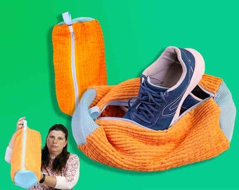 Shoe Laundry Bag Pattern and Tutorial, Shoe Washing Bag for Laundry Machine, Padded Sneaker Wash Bag Reusable VIDEO + PDF | Instant Download