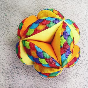 Montessori Puzzle Ball sewing pattern and tutorial, Sensory Tactile Ball pattern, Montessori Fabric Puzzle Ball Pattern| VIDEO + PDF