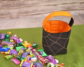 Halloween Trick or Treat Basket PDF Sewing Pattern, Reversible Basket in 3 sizes, Halloween bag tutorial, Bag Sewing Project | VIDEO + PDF