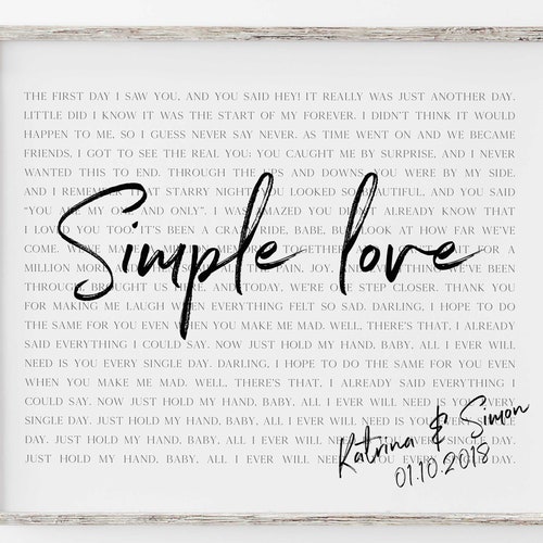 Personalized Wedding Gift Wedding Song Lyric Wall Art 2nd Etsy