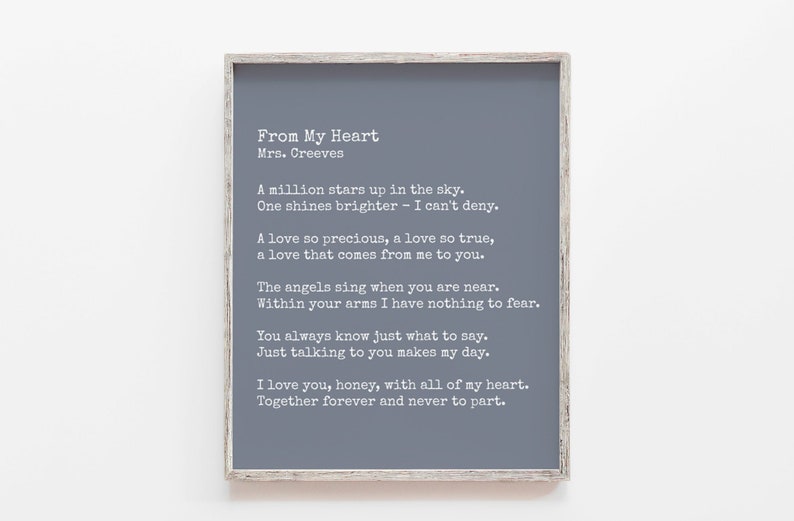 Just You And I Grey Heart Song Lyric Quote Print