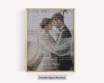 1st anniversary gift for husband, Custom 1st anniversary gift for wife, Song lyric wall art with photo