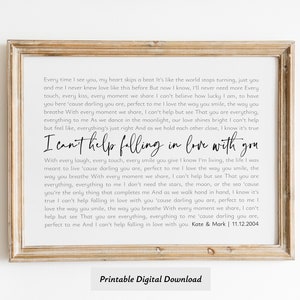 Personalized song lyrics wall art gift for husband, Gifts for him, Custom gifts for her, Art for wife, First dance song lyrics print image 6