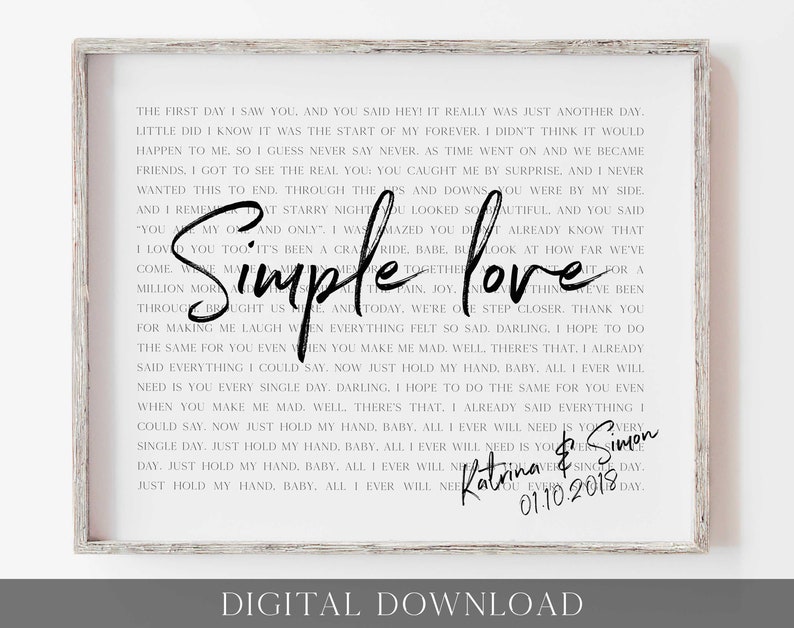 Personalized Wedding Gift Wedding Song Lyric Wall Art 2nd Etsy