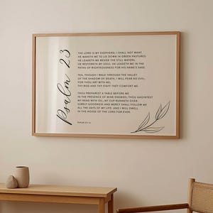Psalm 23 KJV Bible Verse Printable Wall Art, Scripture Print Download, Scripture Wall Art, Christian Print, 8x10, 11x14, 16x20, 18x24, A3