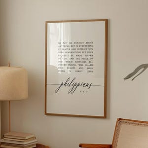 Philippians 4:6-7 Do Not Be Anxious Bible Verse Print Download, Printable Wall Art, Christian Gift, 8x10, 11x14, 16x20, 20x30, A3, A1