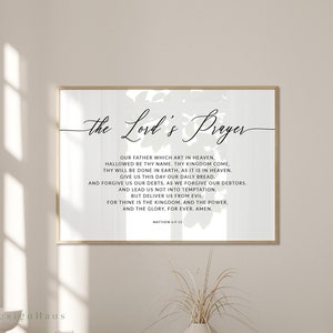 The Lord's Prayer KJV Matthew 6:9-13 Bible Verse Printable Wall Art ...