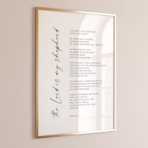 Psalm 23 Modern Bible Verse Wall Art, The Lord Is My Shepherd Printable, Downloadable Scripture Print, 18x24, 16x20, 11x14, 8x10, A2, A3