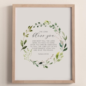 Numbers 6:24-26 ESV Bless You Bible Verse Wall Art, Scripture Print Download, Printable Wall Art, 4x6, 5x7, 8x10, 11x14, 16x20, Square, A3