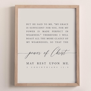 2 Corinthians 12:9 My Grace Is Sufficient For You Bible Verse Printable Wall Art, Large Scripture Digital Download, Christian Gifts