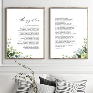 1 Corinthians 13 ESV Bible Verse Printable Wall Art Set of 2 | Etsy Ireland