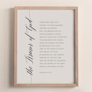 The Armor Of God Ephesians 6:14 Scripture Wall Art, Printable Wall Art, Modern Bible Verse, Scripture Digital Print, 8x10, 11x14, 16x20, A3