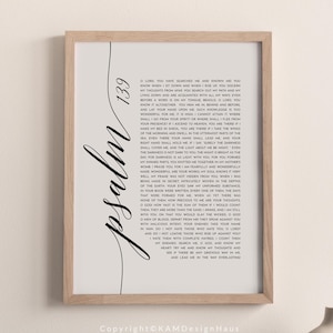 Psalm 139 Bible Verse Wall Art, Printable Wall Art, Bible Verse Digital Print, Bible Verse Wall Decor, 8x10, 11x14, 16x20, 18x24, 20x30, A3