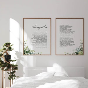 1 Corinthians 13 ESV Bible Verse Printable Wall Art, Set of 2 Scripture ...