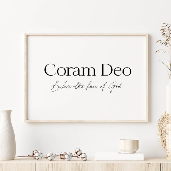 Coram Deo Christian Wall Art, Horizontal Print Download, Printable Wall Art, Church Decor, Christian Gift, 8x10, 11x14, 16x20, 18x24, A3, A2