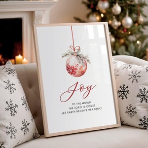 JOY Christmas Print, Imprimibles de Navidad, Joy Print Descargar, Decoración de pared de Navidad, Regalo de Navidad, 4x6, 5x7, 8x10, 11x14, 12x16, 16x20, A3